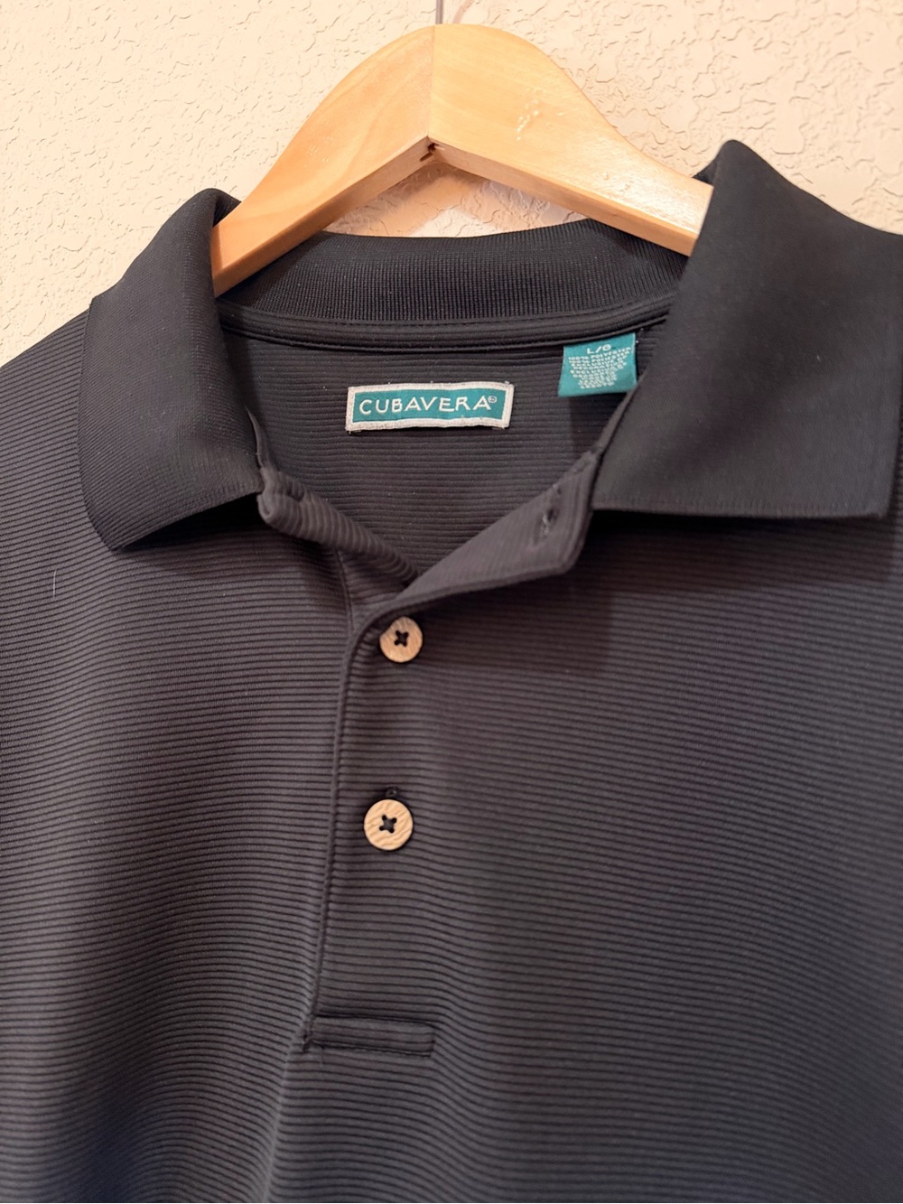 Cubavera Men’s Black Ribber Polo Golf Shirt Sz Large NWT - Picture 4 of 8